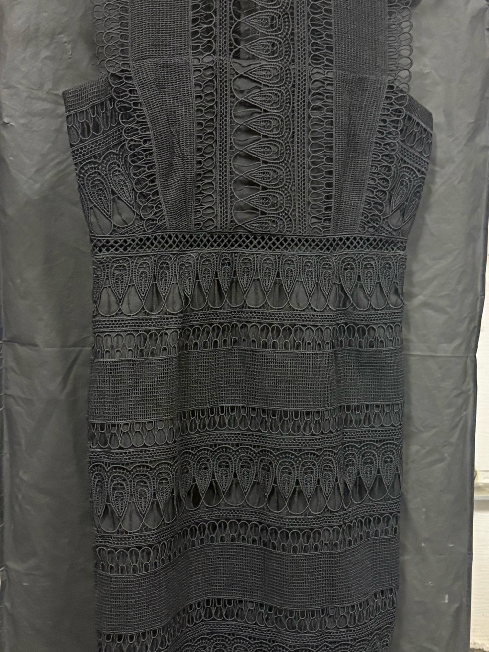 Bardot Sleeveless Lace Sheath Dress in black